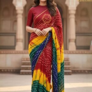 Pure Georgette Muilti-color Shibori Saree