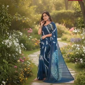 Chinon Bandhani Come Leheriya Saree