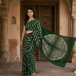 Jaipur Bandhani Leheriya Saree