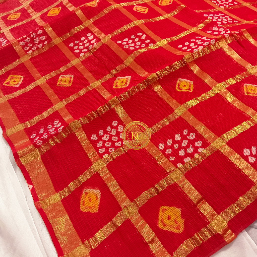 Kota Doria Saree with Zari Border