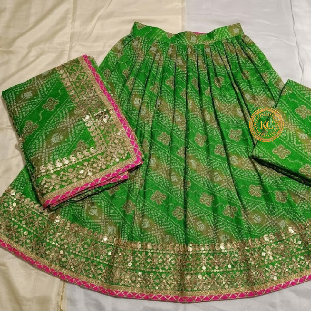 Lehenga Set With Gotapatti Handwork for mehndi
