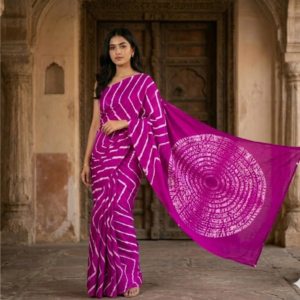 Meesho leheriya saree party wear under 200