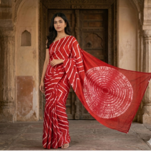 chiffon leheriya saree blouse